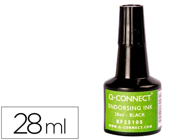 Encre à tampons q-connect pour feutre ou mousse coloris noir flacon 28ml — Non classé