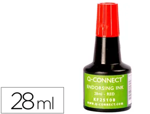 Encre à tampons q-connect pour feutre ou mousse coloris rouge flacon 28ml — Non classé