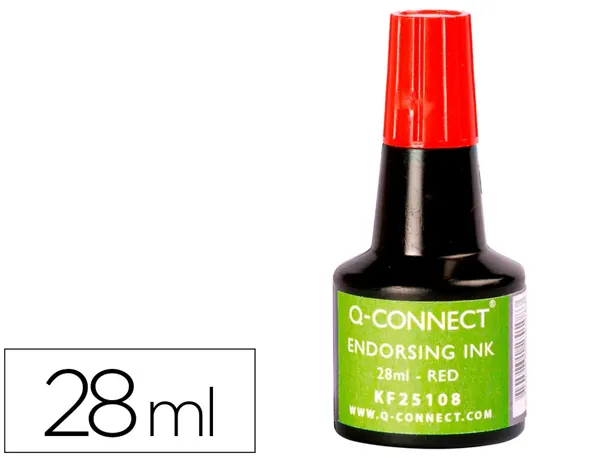 Encre à tampons q-connect pour feutre ou mousse coloris rouge flacon 28ml — Non classé