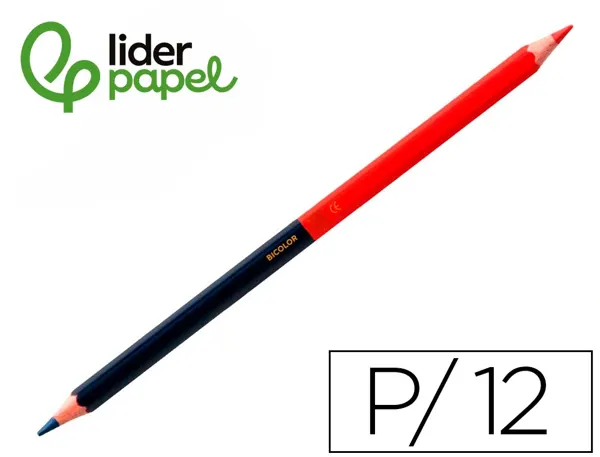 Crayon graphite liderpapel bicolore bleu/rouge mine moyenne ultra-résistante bois grande qualité — Non classé