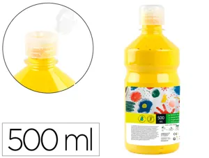 Gouache scolaire liderpapel liquide lavable fermeture sécurité brillante coloris jaune flacon 500ml — Non classé
