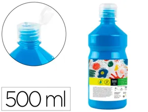 Gouache scolaire liderpapel liquide lavable fermeture sécurité brillante coloris bleu flacon 500ml — Non classé