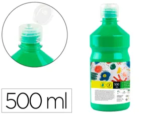 Gouache scolaire liderpapel liquide lavable fermeture sécurité brillante coloris vert flacon 500ml — Non classé