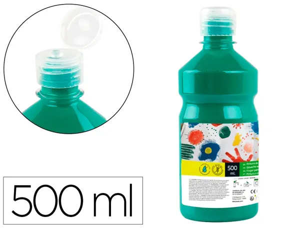 Gouache scolaire liderpapel liquide lavable fermeture sécurité brillante coloris vert foncé flacon 500ml — Non classé