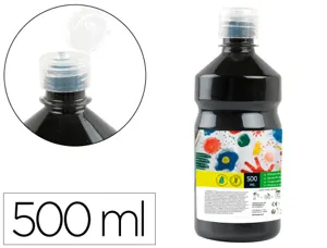 Gouache scolaire liderpapel liquide lavable fermeture sécurité brillante coloris noir flacon 500ml — Non classé