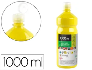 Gouache scolaire liderpapel liquide lavable fermeture sécurité brillante coloris jaune citron flacon 1000ml — Non classé