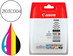Cartouche d'encre original canon cli-581 223 p noir/cyan/magenta/jaune pack 4 couleur — Non classé