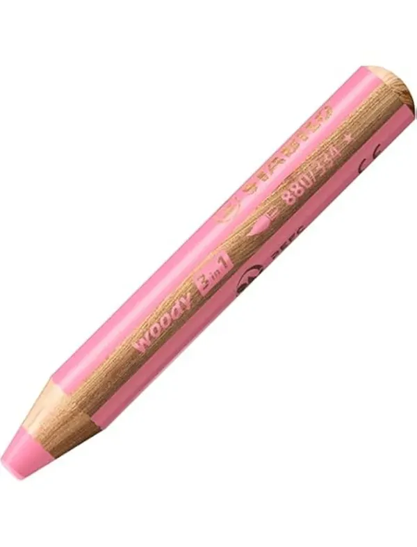 Crayon stabilo woody 3 in 1 multi-talents coloris rose    pastel — Non classé