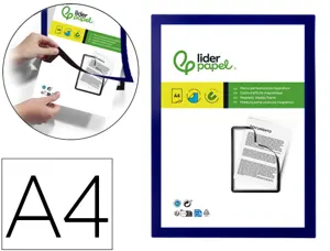 Cadre affichage liderpapel mural magnetique a4 dos       adhesif repositionnable       coloris bleu — Non classé