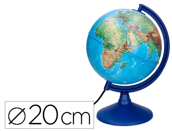 Globe terrestre liderpapel lumineux carte physique et    politique fr diametre 20 cm — Non classé