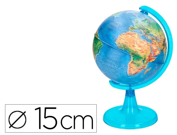 Globe terrestre liderpapel carte physique fr             diametre 15 cm — Non classé