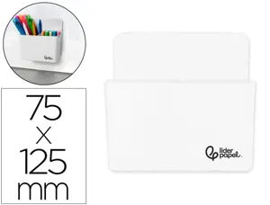 Pot a crayons liderpapel plastique magnetique          125x75x40 mm blanc — Non classé