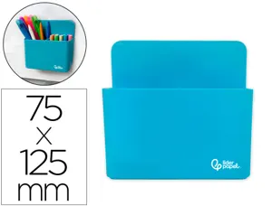 Pot a crayons liderpapel plastique magnetique          125x75x40 mm bleu — Non classé