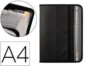 Trieur liderpapel 13 compartiments polypro a4      fermeture eclair coloris noir — Non classé