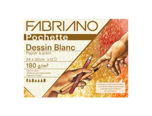 Pochette fabriano papier a dessin a grain 240x320mm 180g coloris blanc 12 feuilles — Non classé