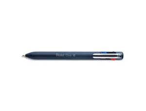 Stylo-bille pentel 4 couleurs izee retractable pointe large 1mm clip metal corps bleu     fonce — Non classé