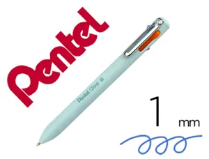 Stylo-bille pentel 4 couleurs izee retractable pointe large 1mm clip metal corps vert     menthe — Non classé