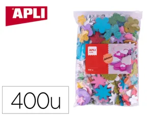 Formes apli kids mousse eva adhesive differentes          dimensions coloris assortis   format maxi sachet zip 400 — Non…