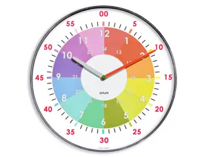 Horloge cep speciale apprentissage pedagogique heure diametre 30cm mouvement silencieux   coloris vif pile lr6 fournie —…