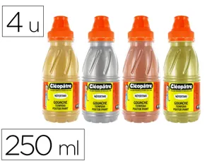 Gel paillete cleopatre nefertari decor tous supports bouteille 250ml coloris       pastel assortis lot 4 unites — Non classé