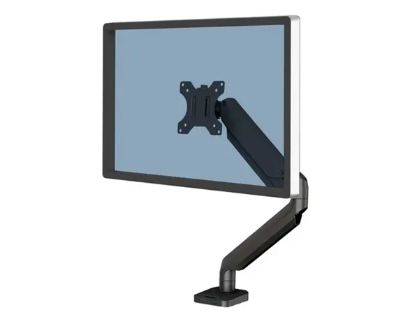Bras porte-ecran fellowes simple platinum series supporte 8kg et ordi 32/' 2 ports usb base ajustable sans effort noir —…