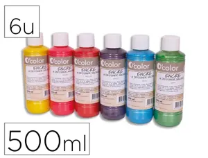Encre a dessiner o'color 500ml couleurs primaires      assorties coffret 6 unites — Non classé