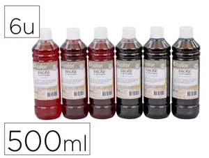 Encre a dessiner o'color 500ml couleurs                complementaires assorties     coffret 6 unites — Non classé