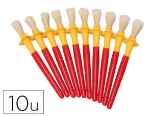Grosse brosse o'color ronde soie porc manche plastique    avec collerette anti-roll lot 10 unites — Non classé