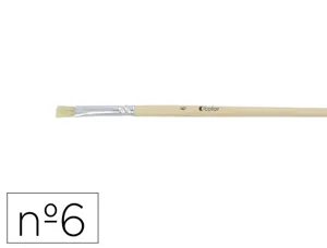 Brosse plate o'color poils soie porc nº6 virole          aluminium manche bois naturel lot 10 unites — Non classé