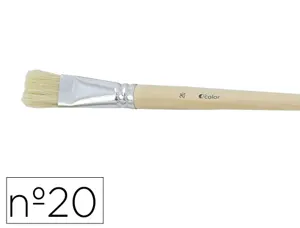 Brosse plate o'color poils soie porc nº20 virole         aluminium manche bois naturel lot 10 unites — Non classé