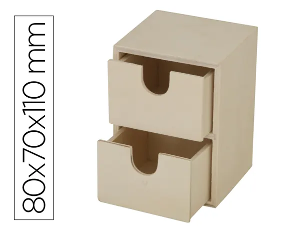 Mini commode o'color bois a decorer 2 tiroirs coulissants coloris naturel 8x7x11cm — Non classé
