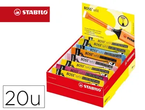Recharge stabilo encre surligneur boss original/boss splahs/green boss base eau coloris assortis boite 20 unites — Non classé