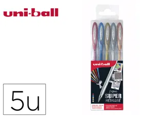Pochette uniball signo roller encre gel ecriture moyenne    coloris metallise or / argent / bronze / bleu / rouge 5 — Non…
