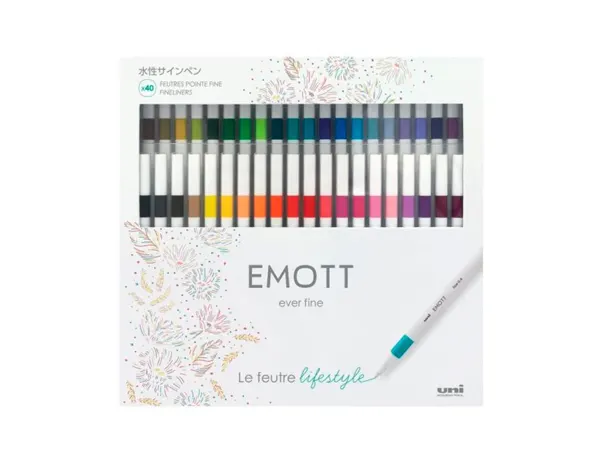 Coffret uniball feutre emott pointe fine multicolor 40     unites — Non classé