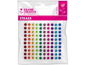 1 planche graine creative de 100 strass 5 mm couleurs      vives — Non classé