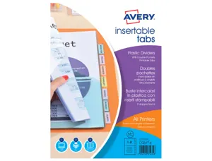 Double pochette intercalaire avery a4+ pp 180 microns 8    touches coloris transparent + onglets bristols imprimables — Non…