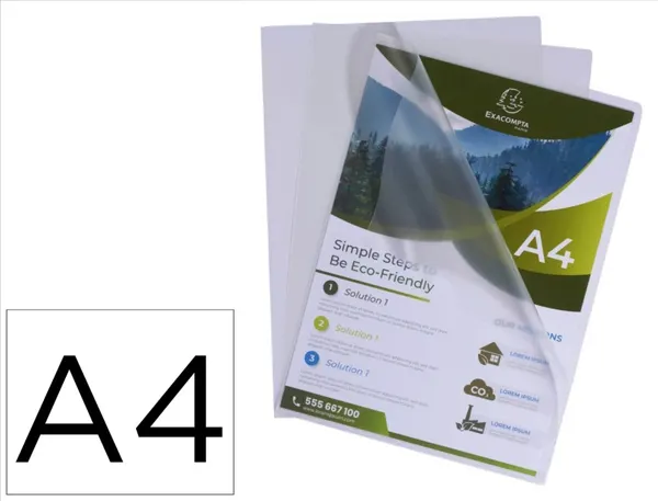 Pochette Coin Exacompta A4 Pp Recycle Graine 12/100 eme Paquet 100 Unites — Classement & archivage — vue 3