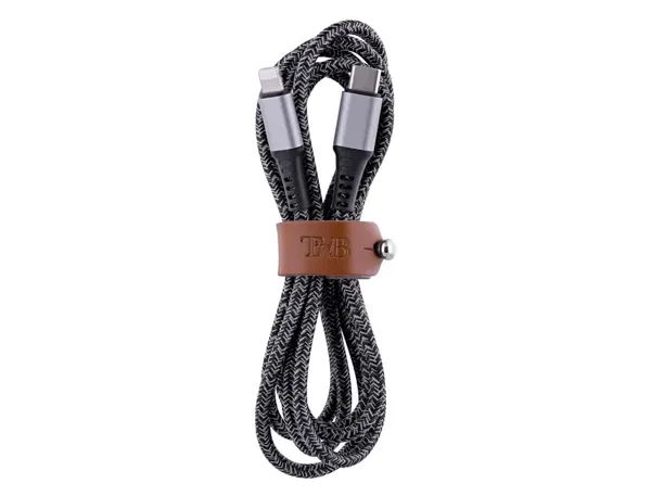 Cable t'nb premium usb-c/lightning 1,5m nylon    rpet connecteur metal coloris noir — Non classé
