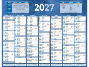 Calendrier classique bouchut 2027 7 mois recto/verso 1     trou 210x265mm coloris bleu — Non classé