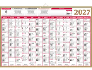 Calendrier bancaire bouchut 2027 maxior 2 oeillets et 1   cordonnet 13 mois 430x650mm — Non classé