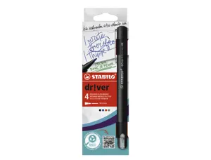 Stylo-feutre stabilo driver pointe moyenne trait 0,8mm    coloris assortis etui carton  4 unites — Non classé