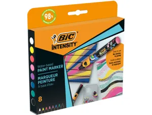 Marqueur bic peinture intensity pointe ogive        moyenne base eau coloris vifs assortis etui carton 8 unites — Non classé