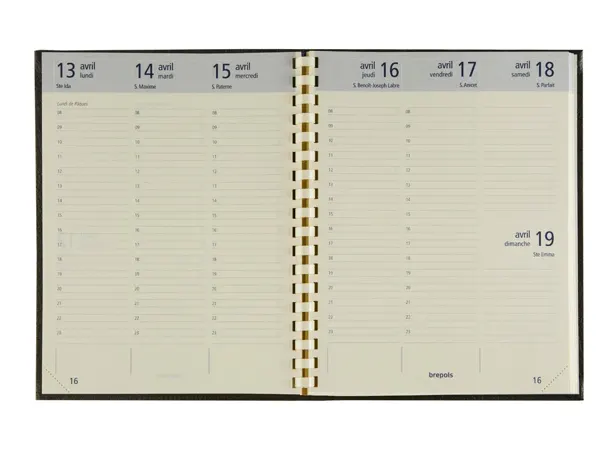 Agenda brepols optivision large couverture veluto 1     semaine/2 pages 17,1x22cm     128p coloris assortis — Non classé