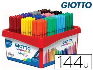 Feutre coloriage giotto turbo color ultra longue durée pointe bloquée polyester indéformable 12 coloris 144 unités — Non…