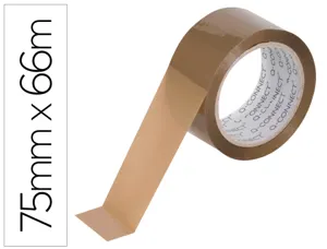 Ruban adhesif q-connect polypropylene 45 microns      66mx75mm pour emballage       coloris havane — Non classé