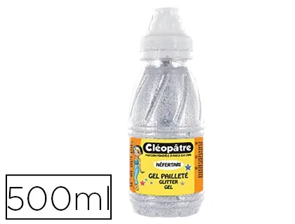 Gel pailleté cléopâtre coloris argent flacon 500ml — Non classé