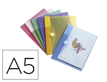 Paquet de 6 enveloppes en polypropylène pour format A5, coloris assortis, djois — Classement & archivage