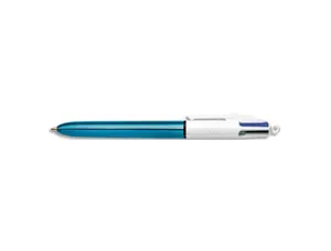 Stylo-bille bic 4 colours shine bleu pointe moyenne couleur classique — Non classé