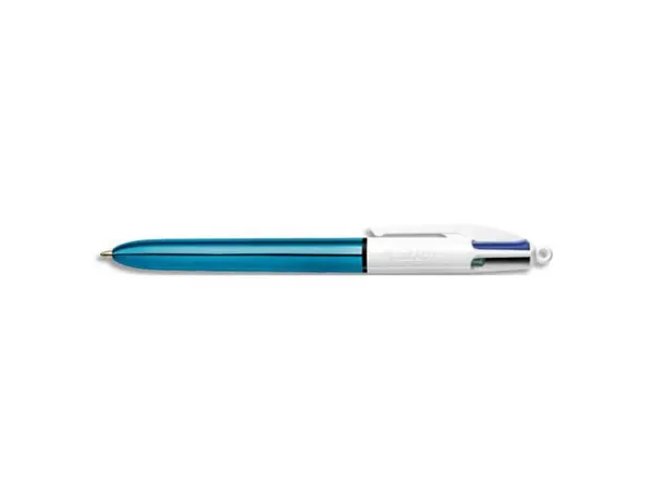 Stylo-bille bic 4 colours shine bleu pointe moyenne couleur classique — Non classé