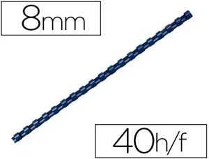 Anneau plastique à relier fellowes dos rond capacité 40f 8mm diamètre 300mm longueur coloris bleu boîte 100 unités — Non…